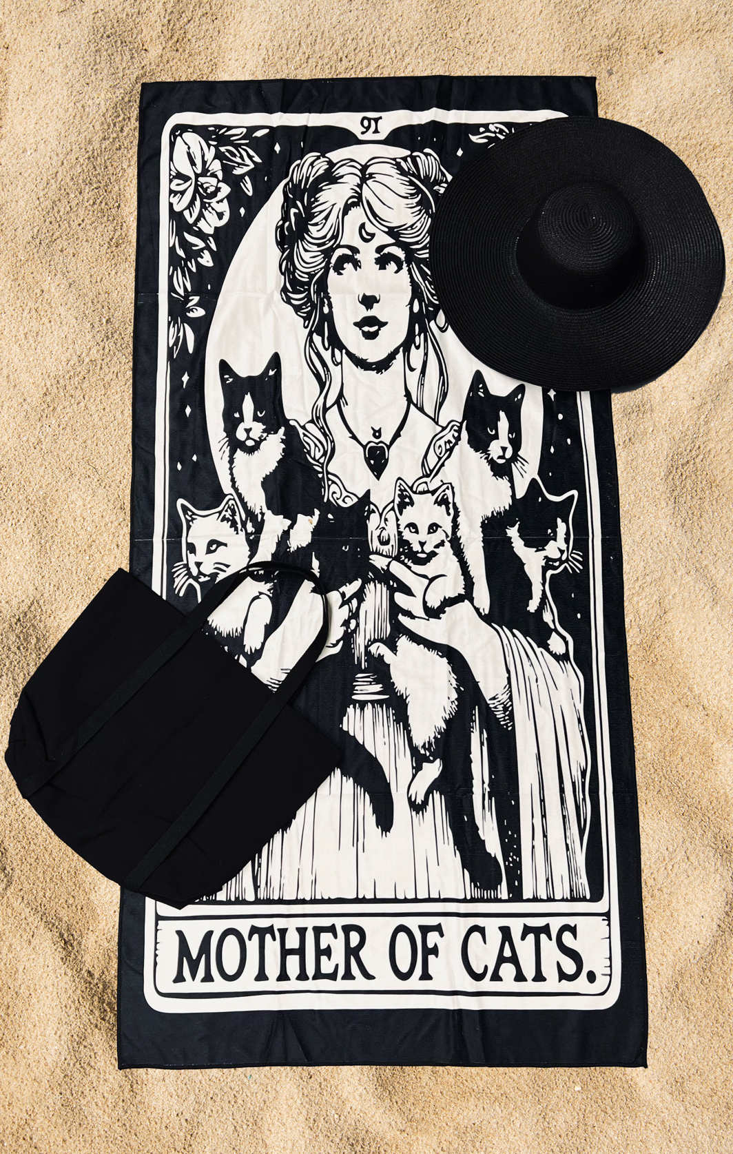 Beach Towel - Mother of Cats Tarot