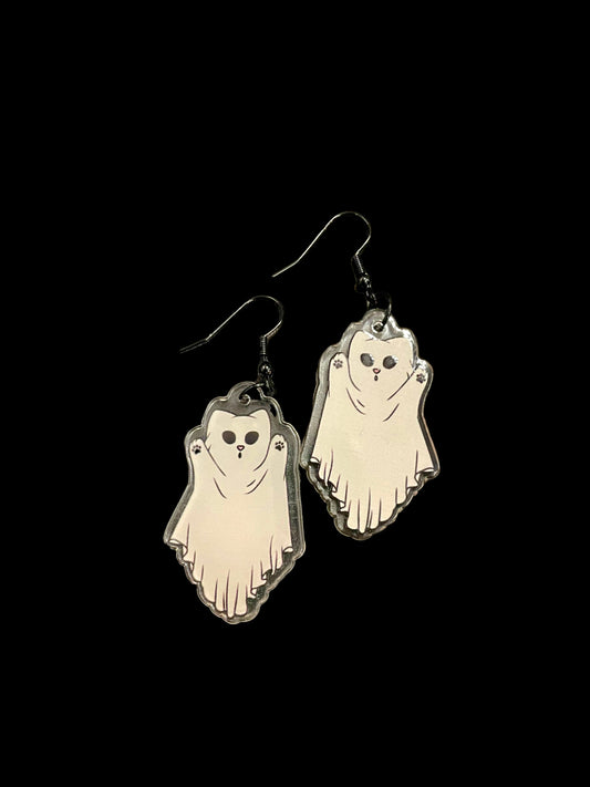 Ghost Cat Earrings