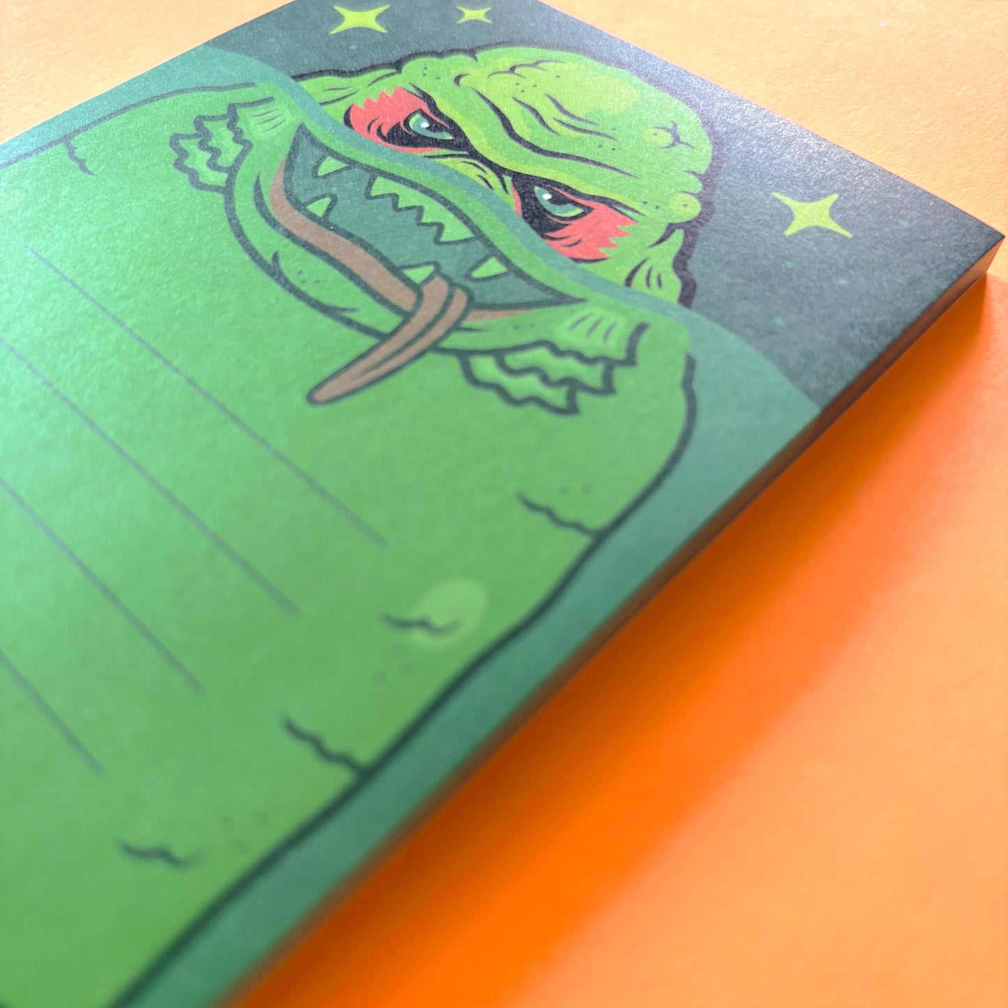 Dumb Junk - Creature Notepad (3.5x8.5") | Retro Swamp Monster Horror Art