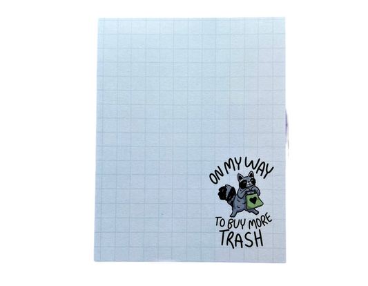 Shopping Raccoon Notepad