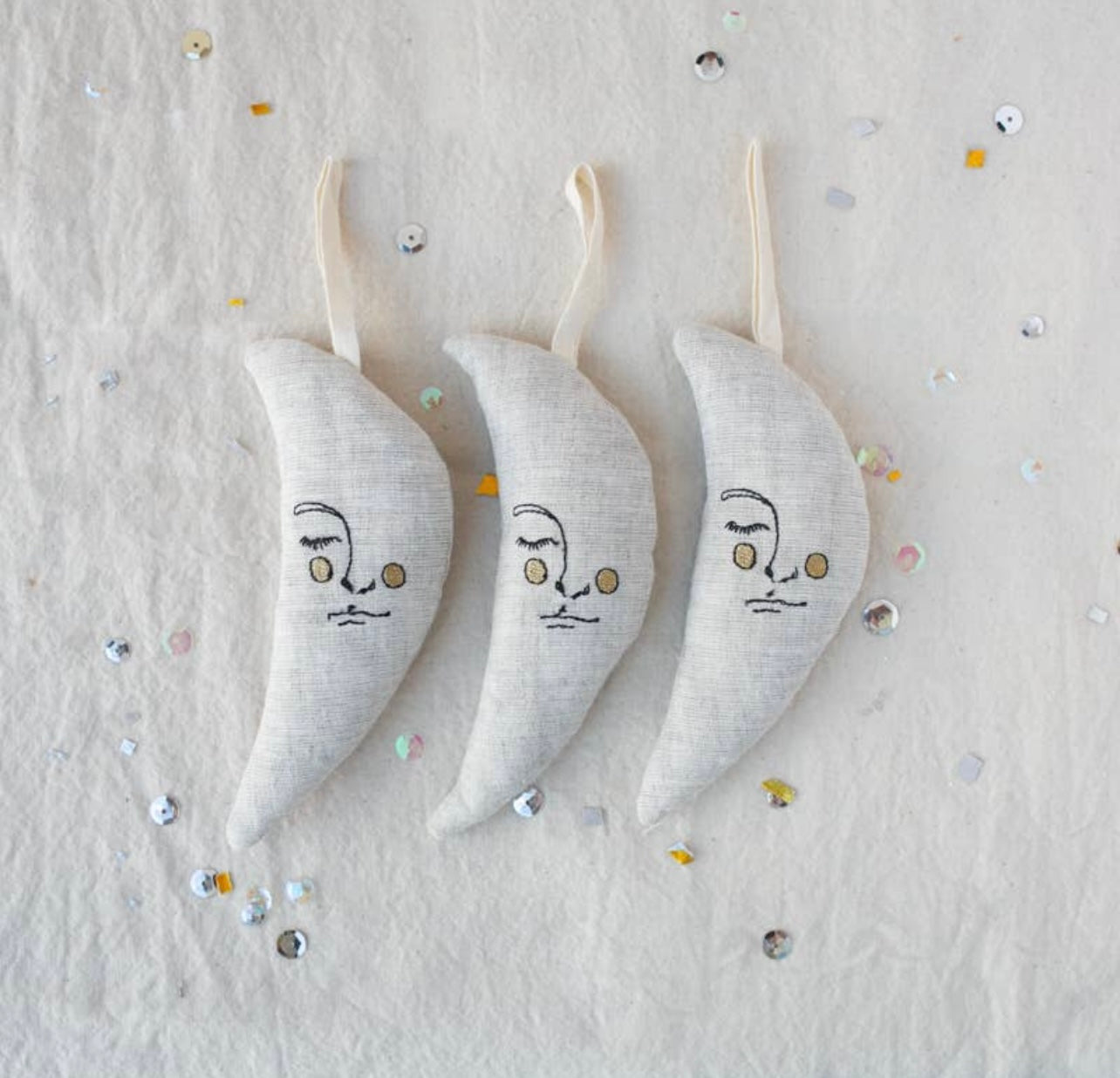 Moon Man Cotton & Lavender Filled Ornaments