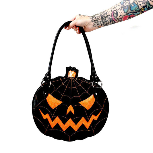 Sourpuss - SOURPUSS GLITTER PUMPKIN PURSE BLACK/ORANGE - Default