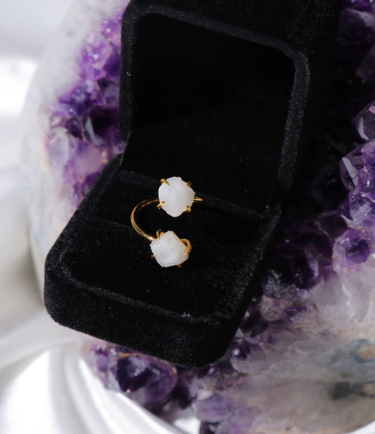 Double the Attention Moonstone Ring