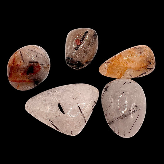 Tourmulated Quartz Tumbled Stones