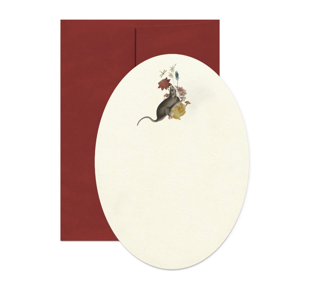 Rat with Flowers Card