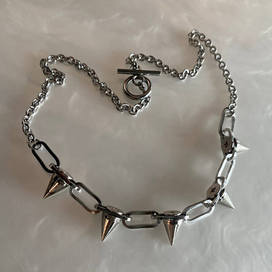 While Odin Sleeps - Spikey Necklace! - Steel