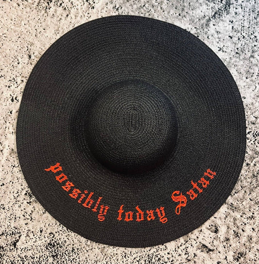 Possibly Today Satan Floppy Sun Hat - XL Brim