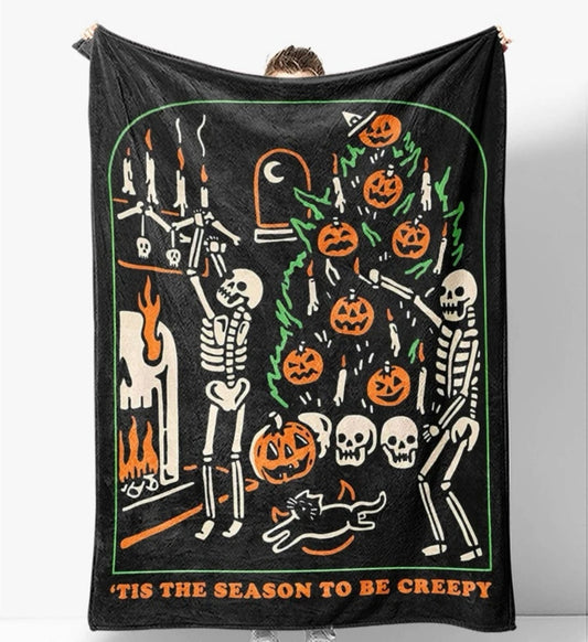 Halloween It’s the Season to be Creepy Throw Blanket
