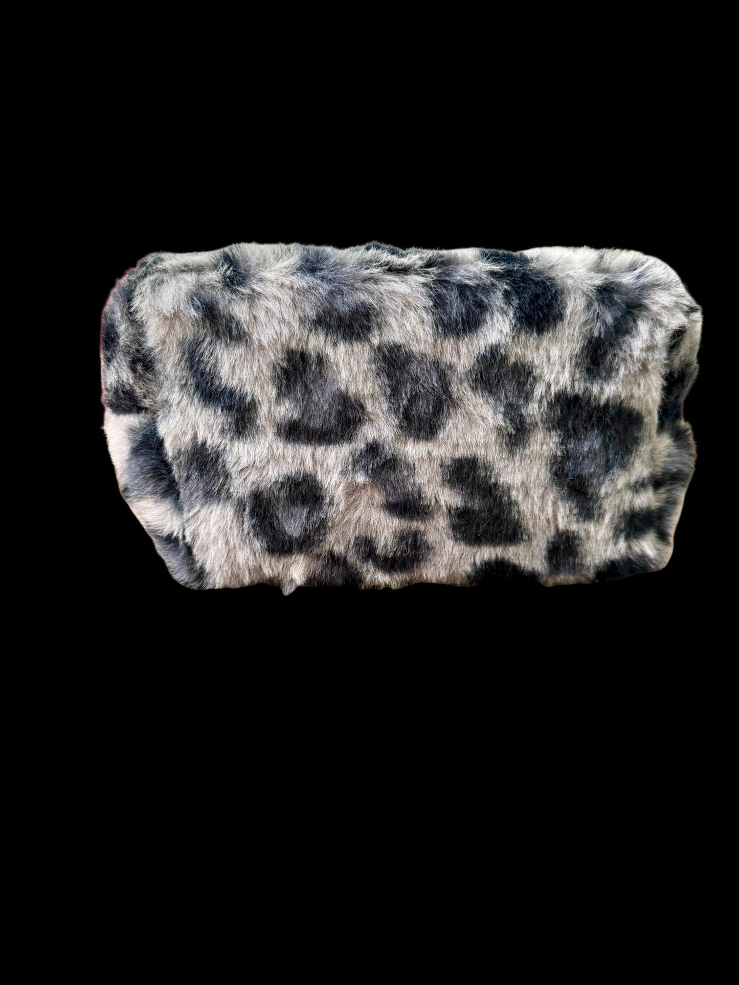 Fuzzy Leopard Makeup Bag