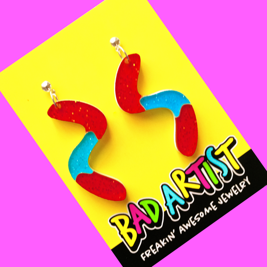 Candy Worm Acrylic Earrings