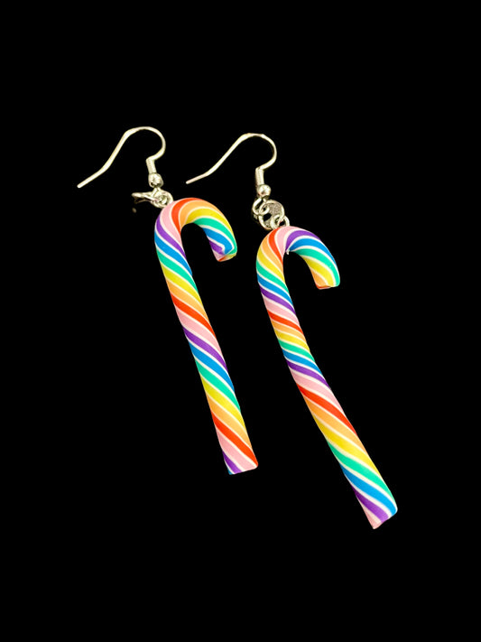 Candy Cane Dangle Earrings