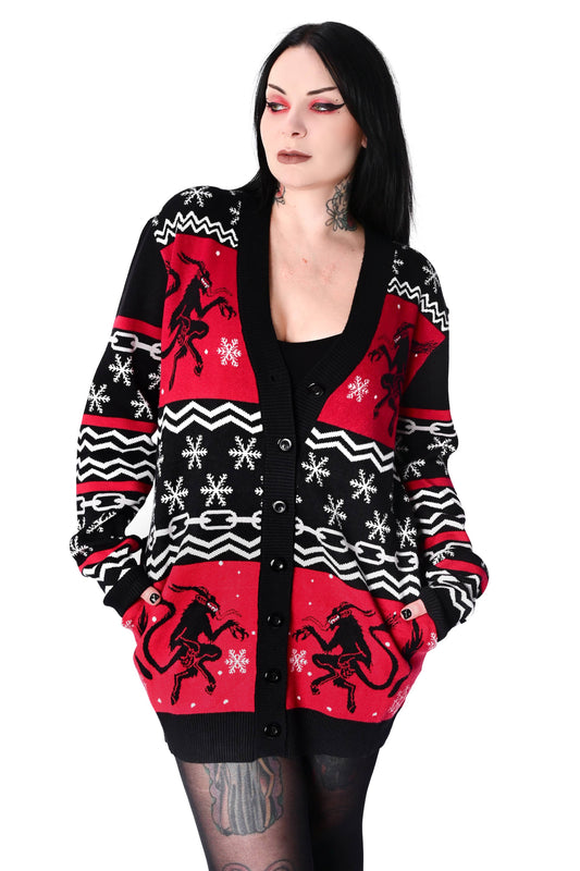 Krampus Cardigan Sweater - Foxblood