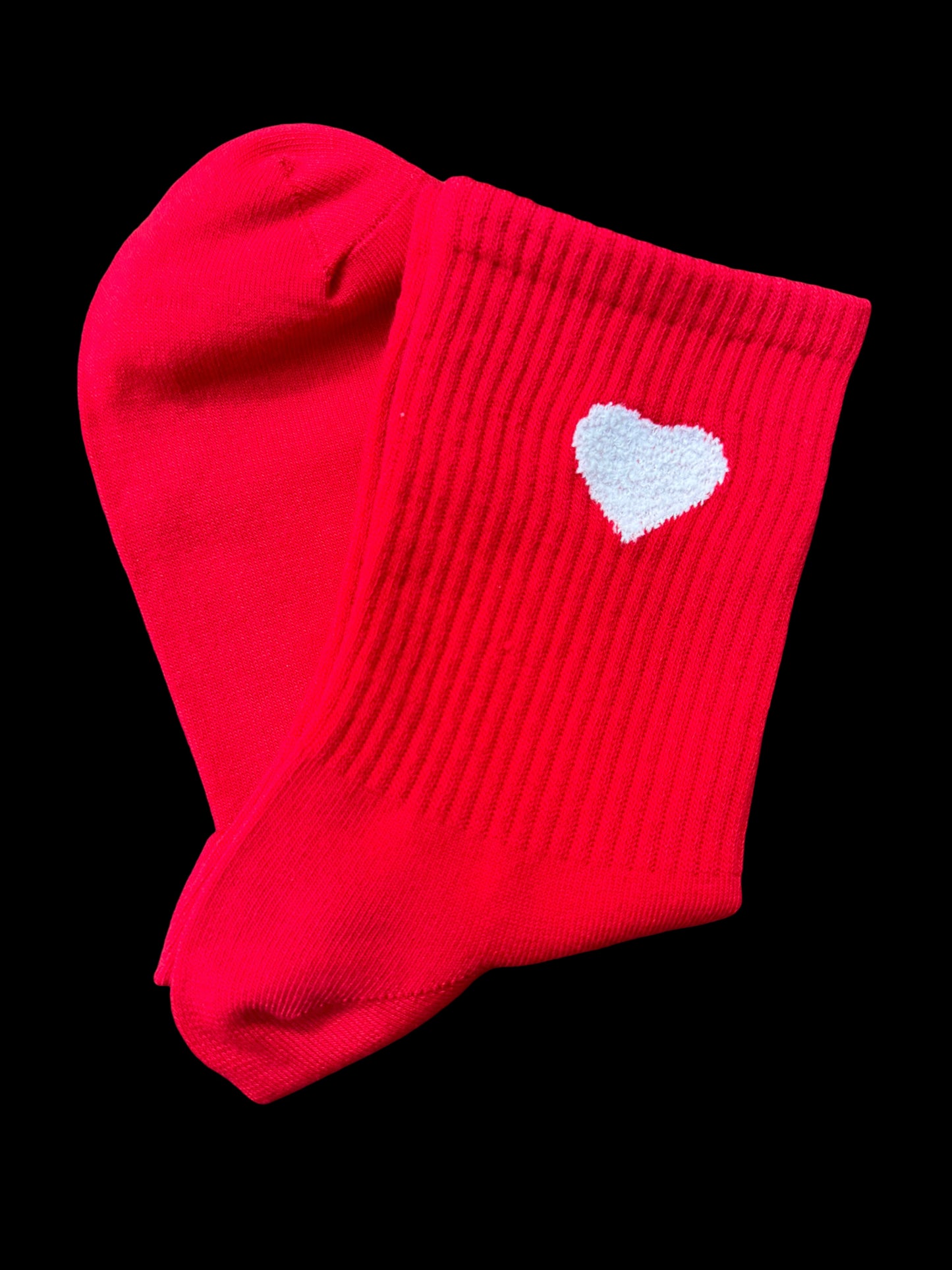 Heart Pattern Red Socks