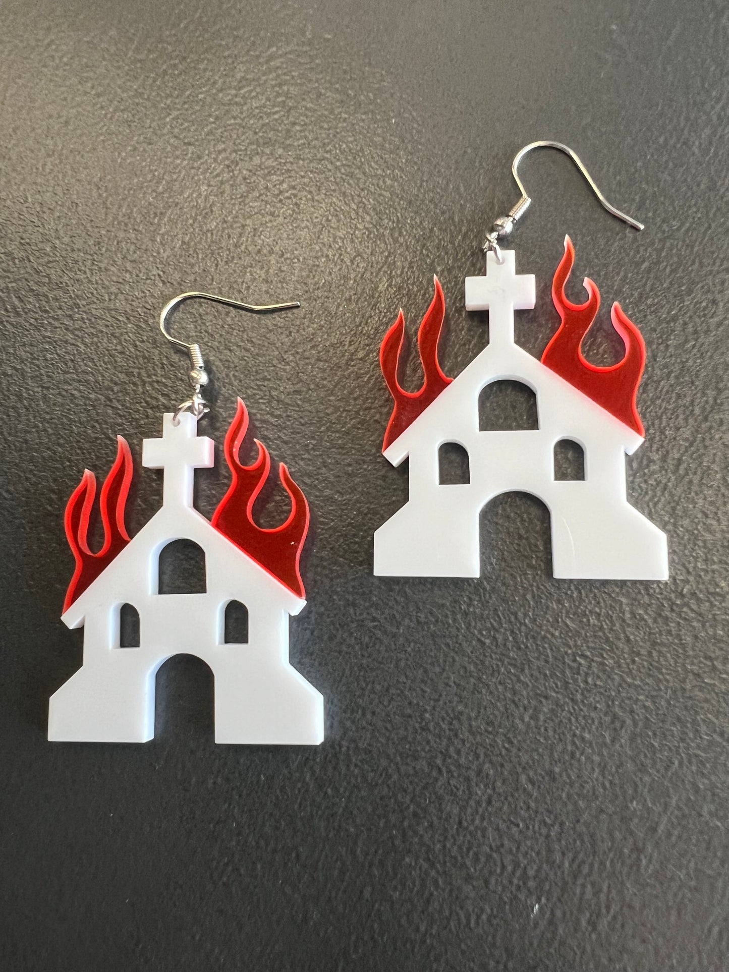 Burning Church Earrings