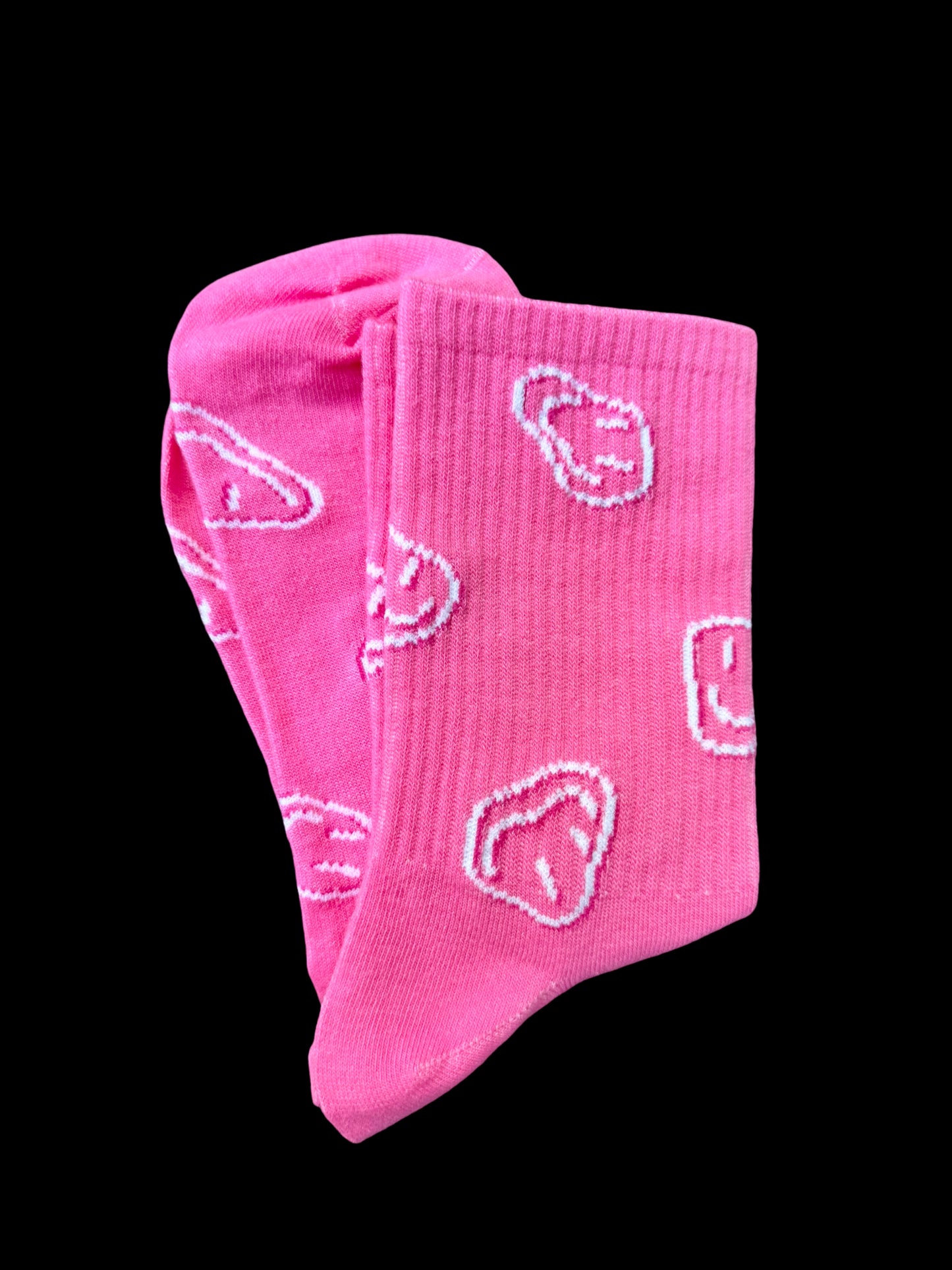 Pink Smiley Face Socks