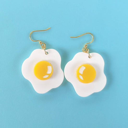 Fried Egg Acrylic Statement Earrings