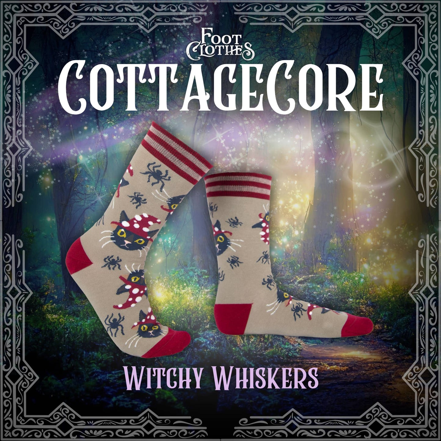 Witchy Whiskers Crew Socks