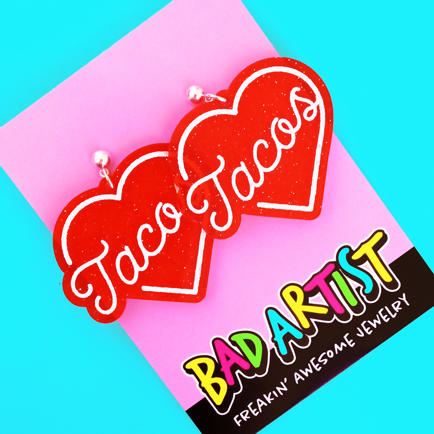 Taco Heart Acrylic Earrings