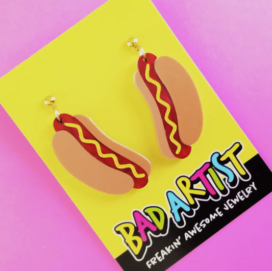 Hot Dog Acrylic Earrings