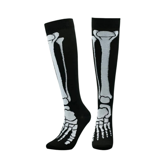 Black Skeleton Knee High Socks