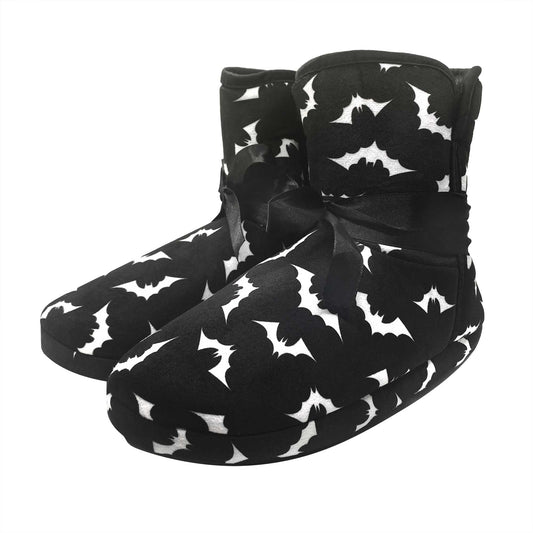 Sourpuss - SOURPUSS LUNA BATS SLIPPER BOOTS BLACK/WHITE - XL