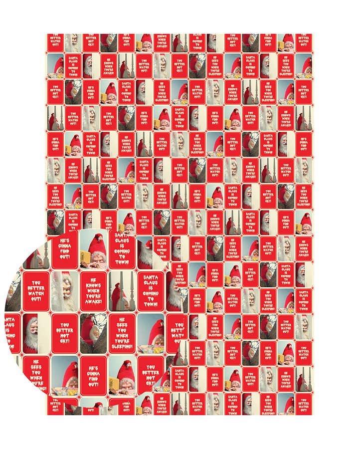 Creepy Santa Is Coming To Town Gift Wrapping Paper