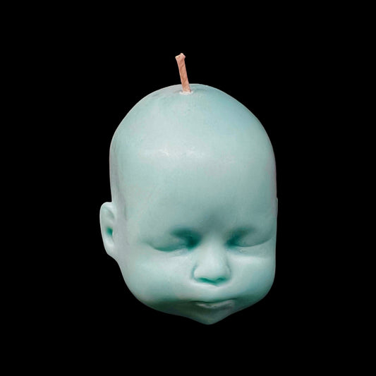 Mint Doll Head Candle
