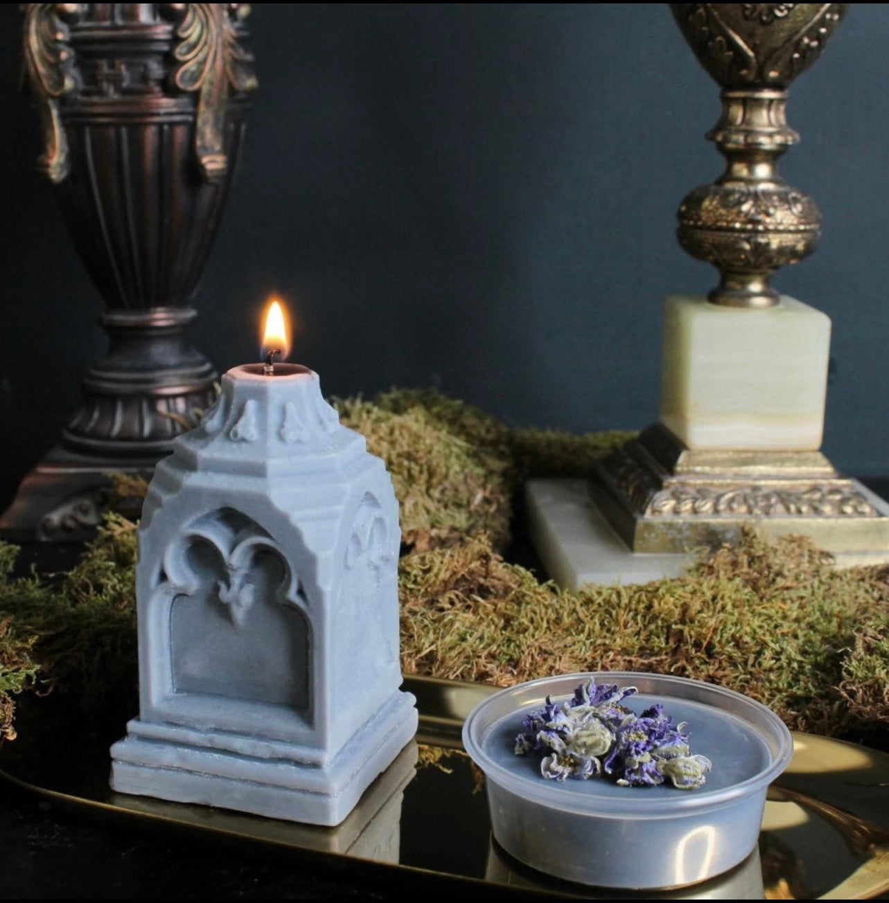 Grey Gravestone Candle